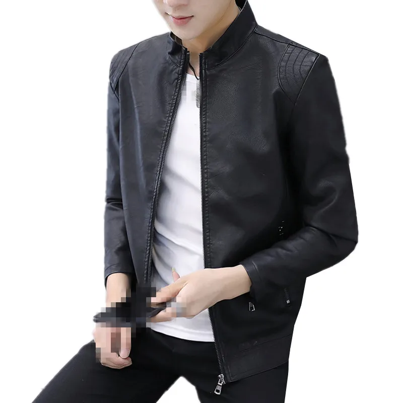 

BB-C1266 autumn winter men's wear trend Korean version 2018 new fashionable handsome PU leather jacket coat cheap wholesale
