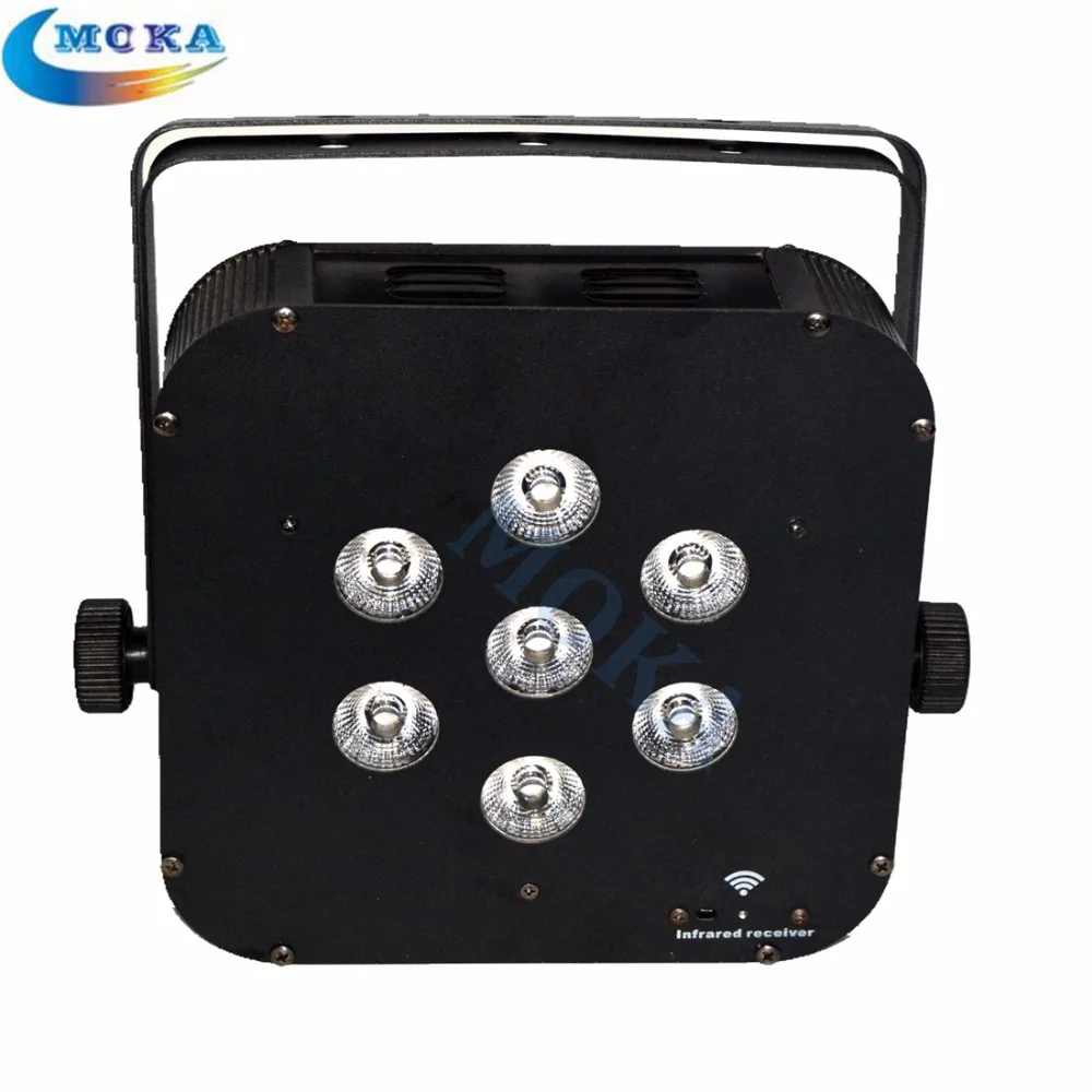 

8pcs/lot 4 IN1 RGBW Lighting DMX 7*10W Wireless Battery LED Par Lighting