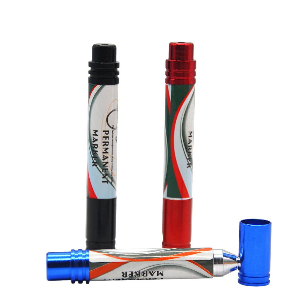 New Metal Smoking Pipe Creative Marker Pen Shaped Tobacco Pipe Portable