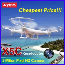 Дрона с дистанционным управлением с 2.0MP HD Камера SYMA X5C-1 (X5C обновленная версия) 2,4G 4CH 6-осевой Радиоуправляемый вертолет Квадрокоптер Ar. Дрон