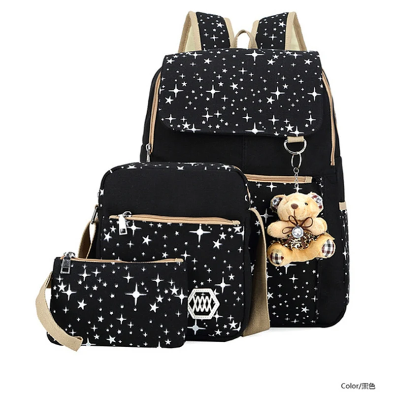 

3pcs Children School Bags Backpacks With Bear Kids Bags Big Capacity Travel Bag Teenagers SchoolBag Girls Boys Rucksacks Mochila