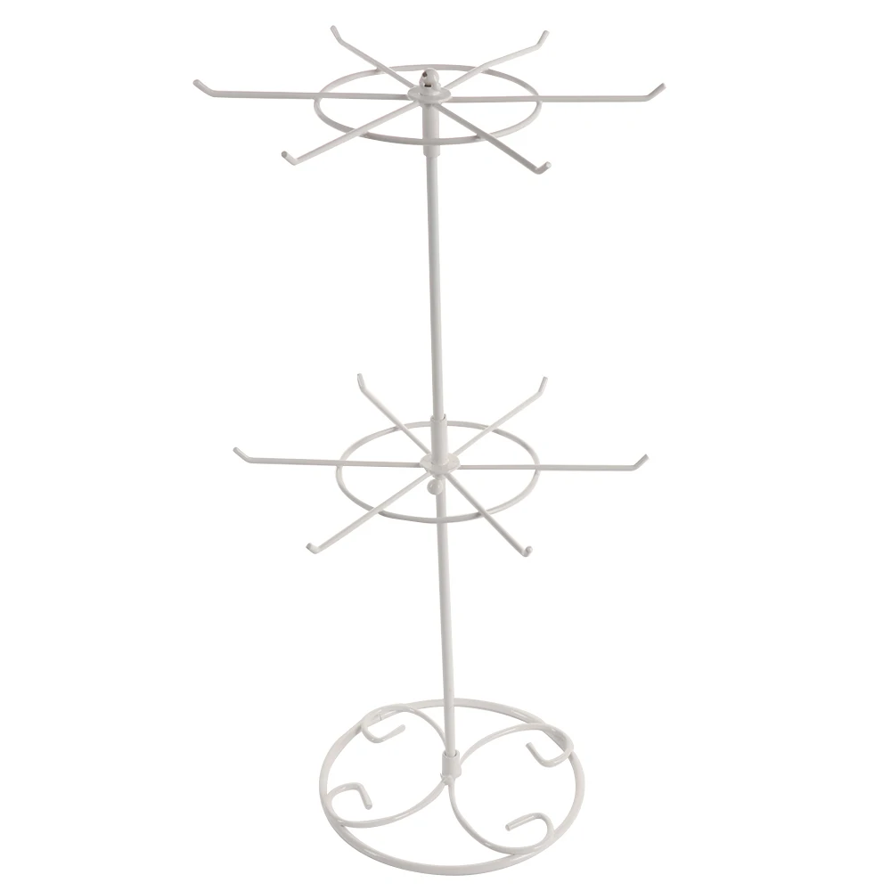 

Wrought Iron Double-Layer Rotating Stand Multifunction Necklace Chain Bracelet Rotation Holder Jewelry Display Stand Rack Hanger