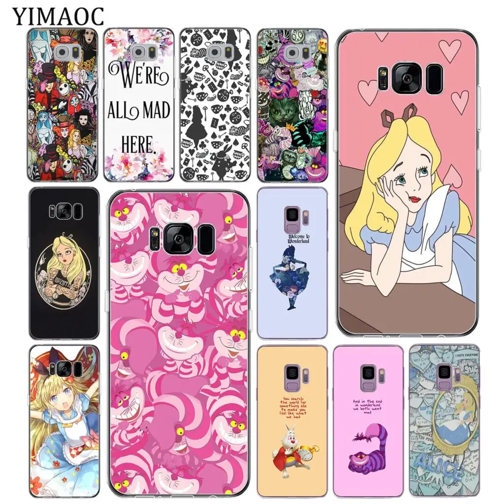 

YIMAOC Alice in Wonderland cat Soft Silicone Phone Case for Samsung Galaxy S10 S9 S8 Note 10 Plus S7 Edge S10e Cover