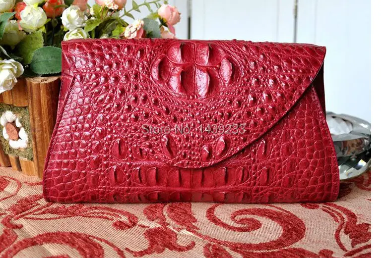 Sac Alligator Peau D'épaule Cuir Mode Embrayage À Sac Femmes En Crocodile Main 100 Véritable De D'embrayage wOTUzO