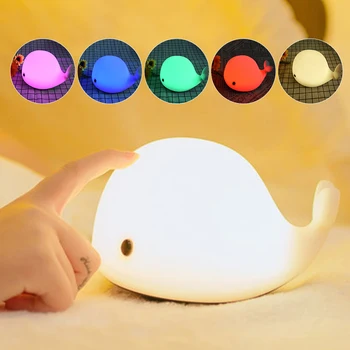 

LMID Silicone Touch Sensor LED Night Light For Children Baby Kids 7 Colors Dolphin LED USB LED Night Lamp