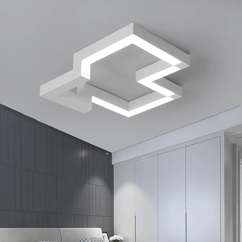 

New modern LED white/black chandelier living room dining room bedroom ceiling Chandeliers home lighting luminarias AC110V-220V
