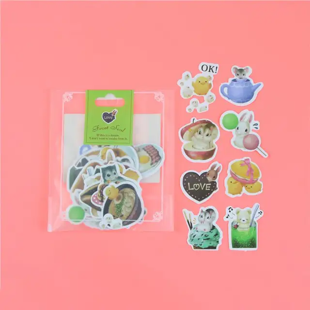 1 bag cute cartoon korean style decorative stickers adhesive stickers