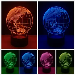 2018 3D светильник 7 цветов приглушить градиент Океании Географические карты свет в ночь USB Touch Таблица Lampara Детские спальные Игрушечные