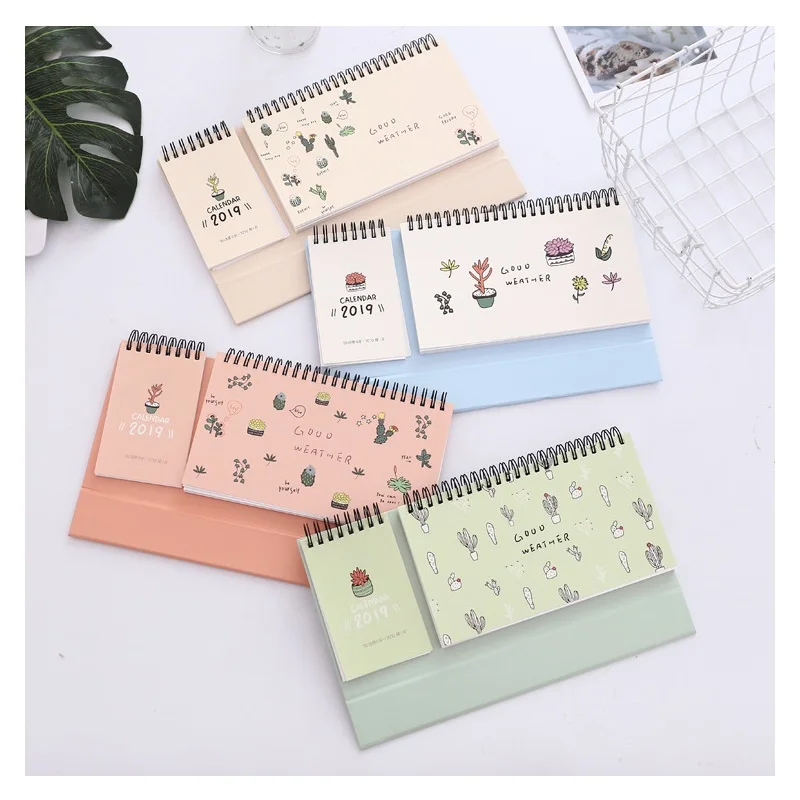 

2019 Creative Succulent Plant Calendar DIY Desk Calendar Travel Memo Pad Daily Schedule Planner 2018.09~2019.12