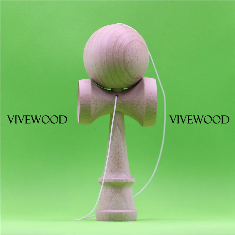 

VIVEWOOD Kendama,Updated Kendama Version 2.0,Upainted Natural Beech Kendama, Updated Ken and Tama Bevel,Separable cup and handle
