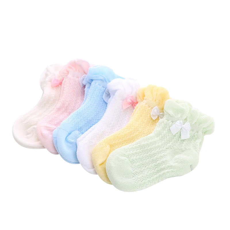 Новые детские носки милые детские носки с бантиком повседневные сетчатые носки для мальчиков и девочек Детские хлопковые носки от 0 до 5 лет