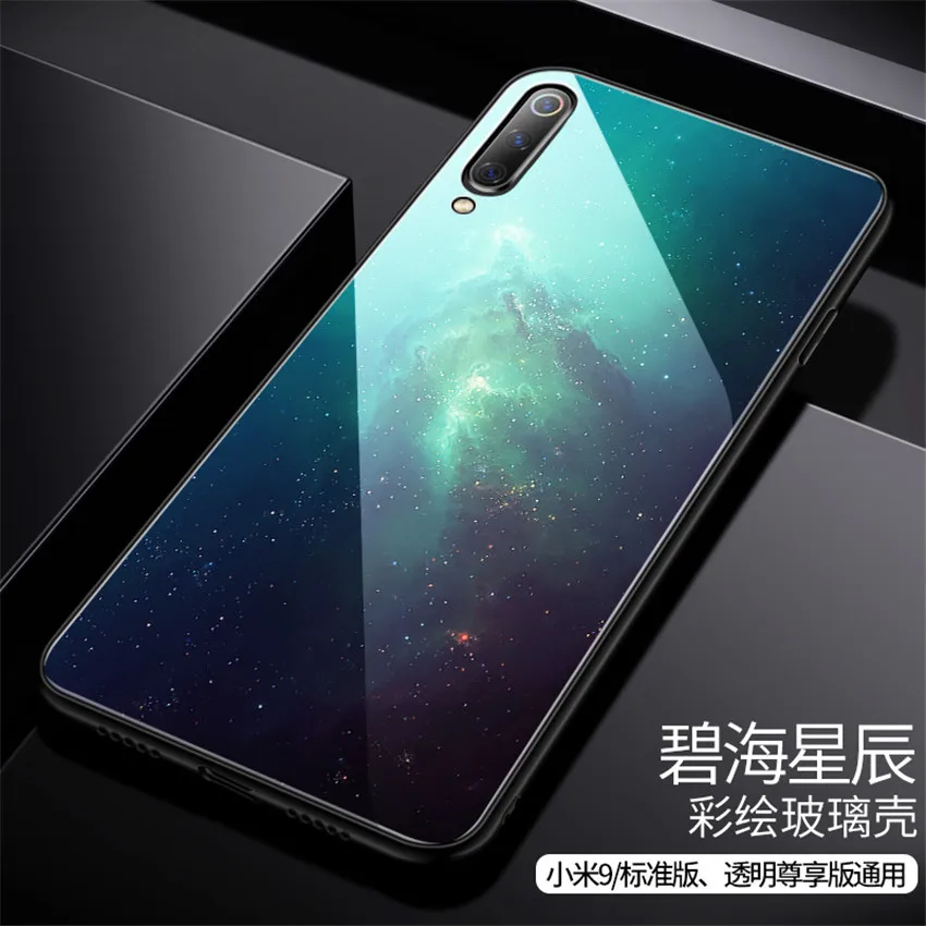 Aixuan Glass Case For Xiaomi mi 9Mi9 ExplorerXiaomi mi 9 SE Case painted Tempered Glass Silicon Protective full Cover Cases (16)