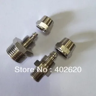 

50pcs/lots free shipping 6mm, 3/8 thread brass plated, quick connector RPC6-03 rapid fittings, hose clamp connectors