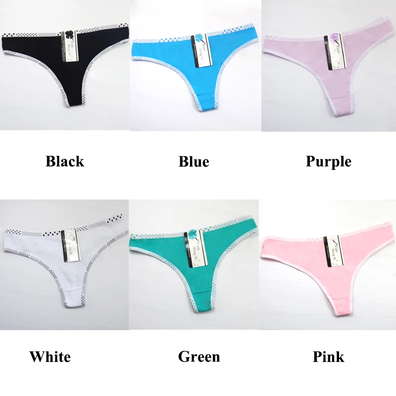 Pack of 12 Low Rise Plain Cotton Thong Cheeky Lady Panties Sexy Women Underwear Lady G-string Women T-back Intimate Wholesale Undergarment