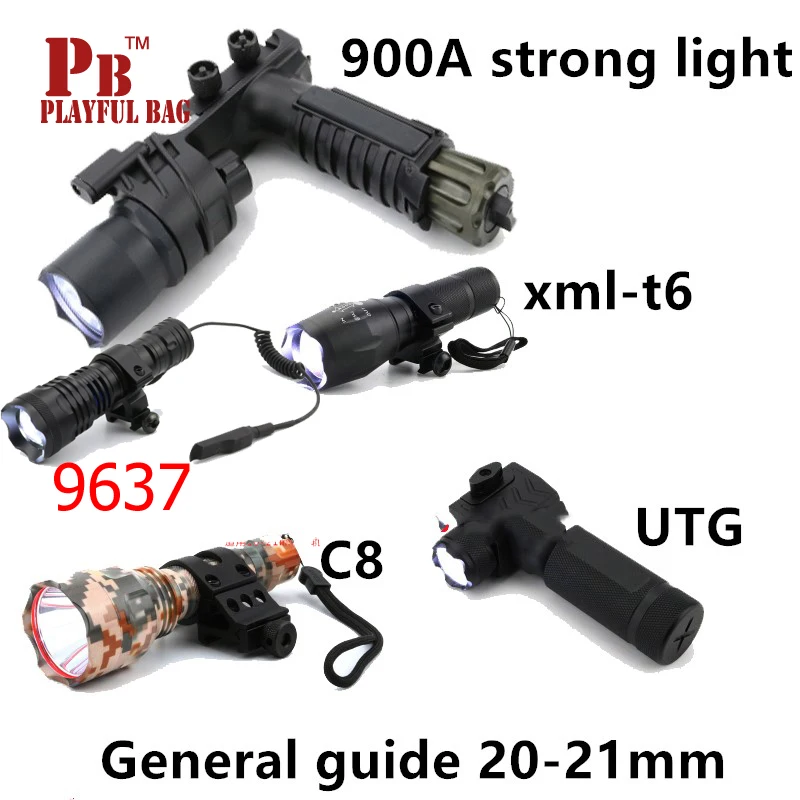 

Universal guide 20-21mm toy electric water bomb upgrade tactical handgrip flashlight LED glare nerfll Jin ming8 M4 scar AK