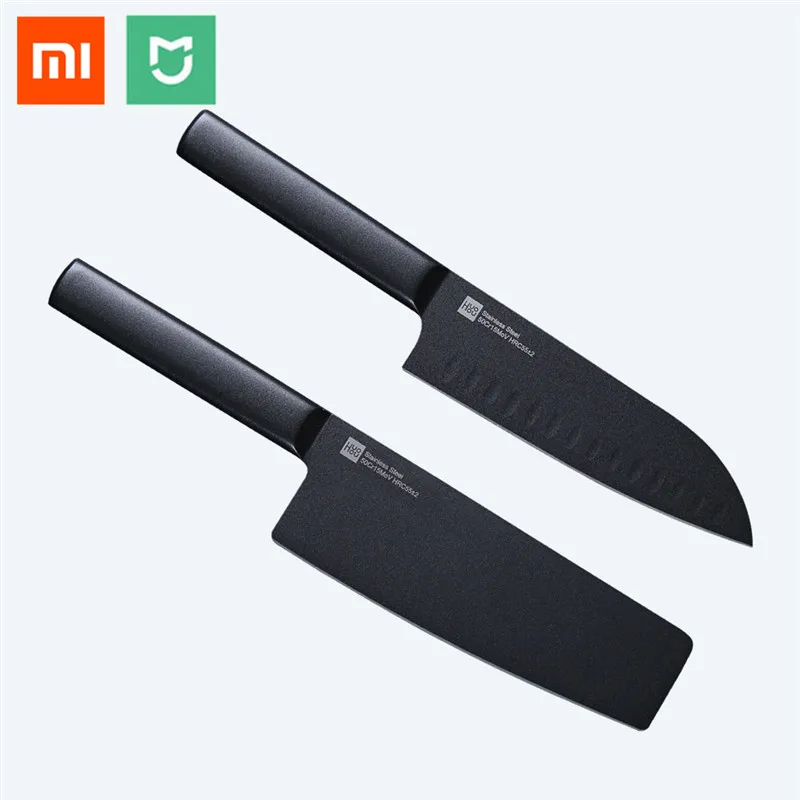 

for Xiaomi Mijia Cool Black Kitchen Non-Stick Knife Stainless Steel Knife Set 307mm Slicing Knife + 298mm Chef Knife