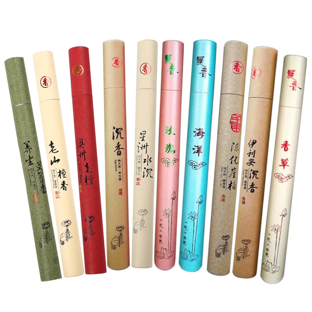 Sticks Box Natural Sandalwood Oriental Buddha Buddhist Aromatic Line Incense