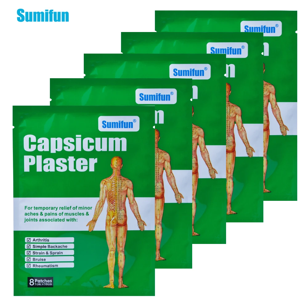 

40Pcs Chinese Medical Plaster Capsicum Plaster Muscle Strain & Sprain Back Pain Joint Pacth Body Pain Killer Health Care D0668