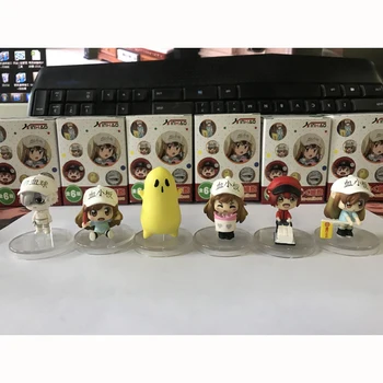 

6pcs/set Working Cells Platelets Red White Cells Blood Cells Q Version Box Egg Action Figure Model Ornaments Kids Toy Gift