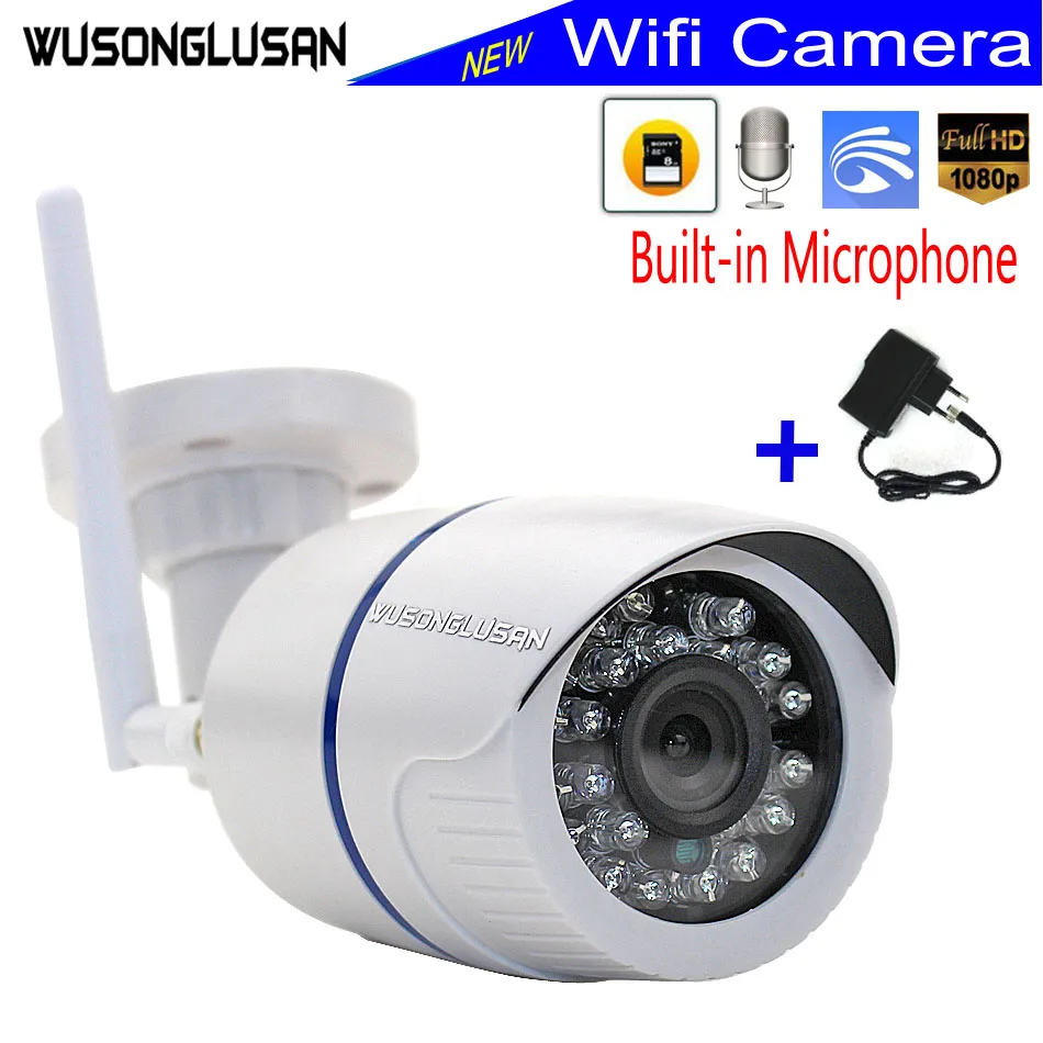 

Wireless IP Camera Wifi Bullet Yoosee 1080P 960P 720P SD Card Slot Max64G Built-in Mic Audio Motion detector CCTV Ipcam Mointor