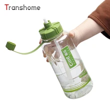 Heißer Große Sport Wasserflasche 2000 ML/1500 ML Lebensmittelqualität Kunststoff Stroh Flaschen Wandern Camping Raum Tasse Transhome