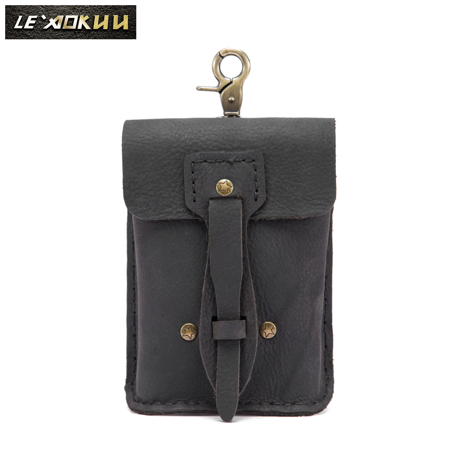 

Fashion Quality Leather Small Summer Pouch Hook Design Waist Pack Bag Cigarette Case 5" Phone Pouch Fanny Waist Belt Bag 816b