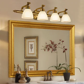 

Led American mirror headlights European retro bathroom mirror waterproof fog Mediterranean mirror cabinet wall lamps LU8161426
