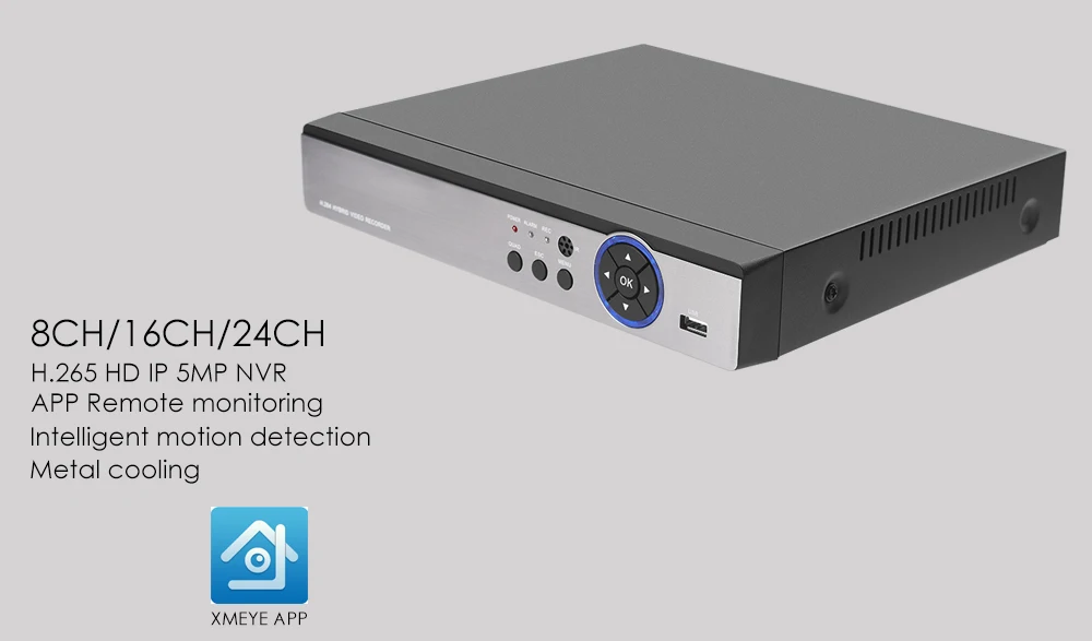 USAFEQLO металлический чехол H.265 NVR VGA HDMI 4CH 8CH 16CH CCTV NVR 5M 4M 3M 1080P IP камера ONVIF 2,0 система безопасности 16CH 5M NVR