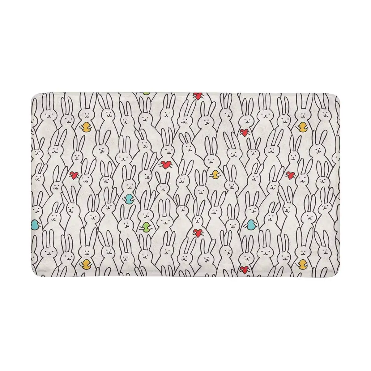 Door Mats Funny Cute Easter Rabbits Bunny with Easter Eggs Indoor