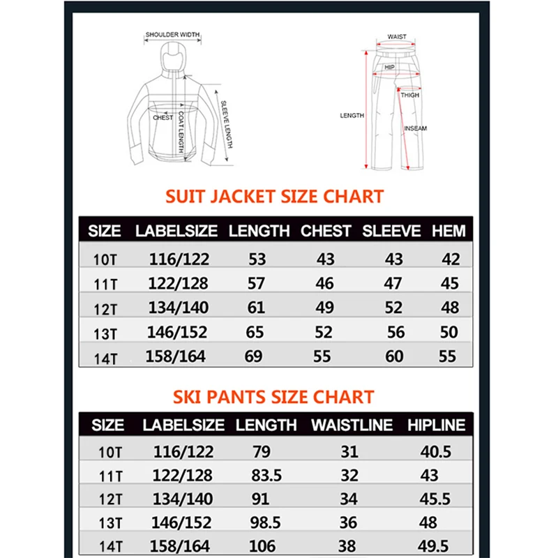 Kids Ski Size Chart