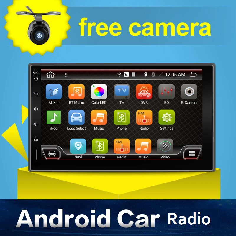 Pure Android 4.4 Full-Touch Car PC Tablet Double 2 Din Audio GPS Navi Car Stereo Radio No-DVD Mp3 Player Bluetooth Cam Wifi CAM