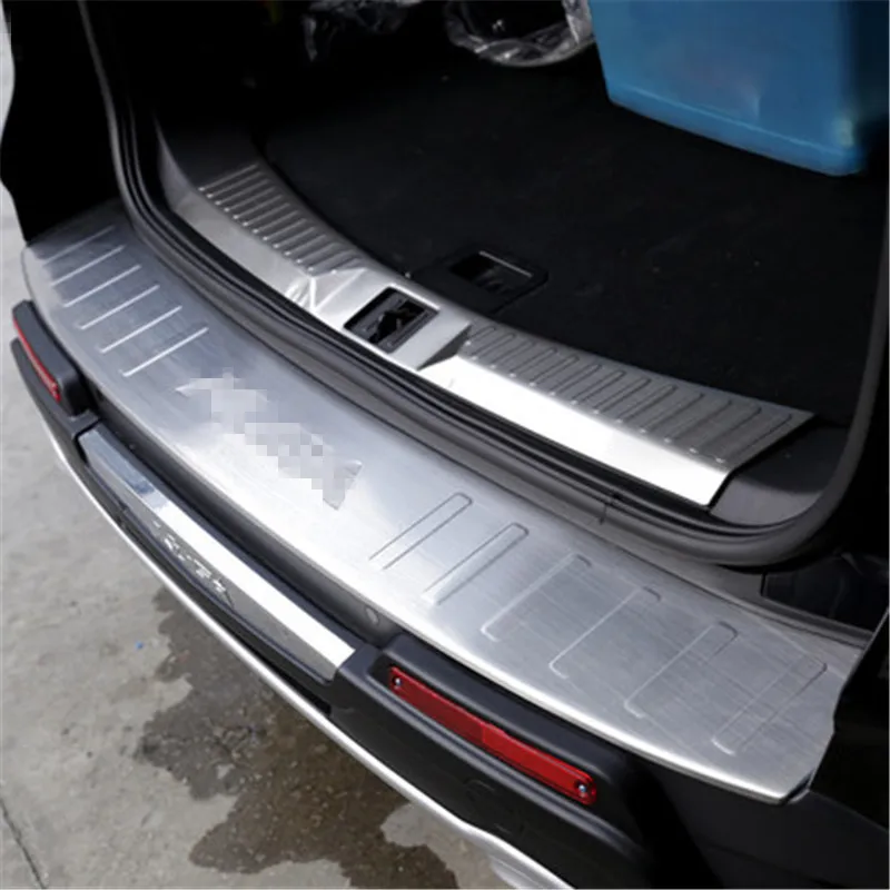 Внутренняя внешняя защитная накладка заднего бампера из нержавеющей стали, рельефная пластина багажника для Ford KUGA 2013-, Стайлинг автомобиля