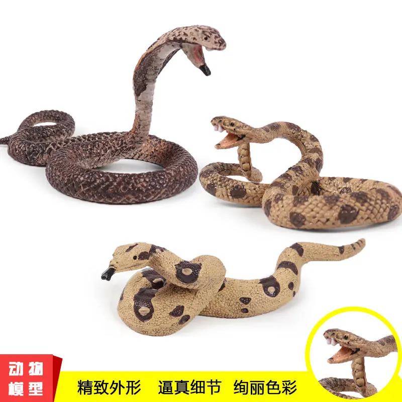 

Child wild animal solid model toy simulation static big snake rattlesnake cobra animal world