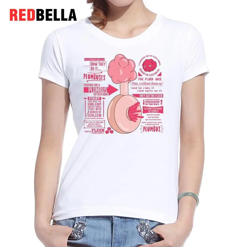 REDBELLA T Shirt Women Funny 2017 Rick And Morty Artistic Printing Cool Anime Top Tees White Casual Cotton Poleras De Mujer Moda |