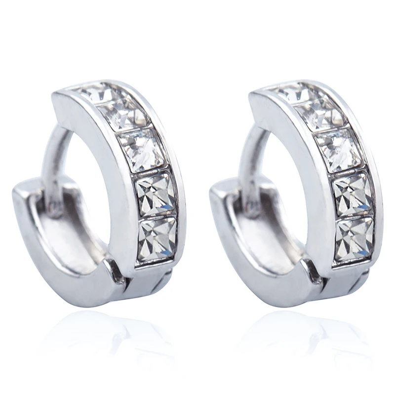 Fashion Women Lady Elegant Gold Silver Plated Rhinestone Ear Stud