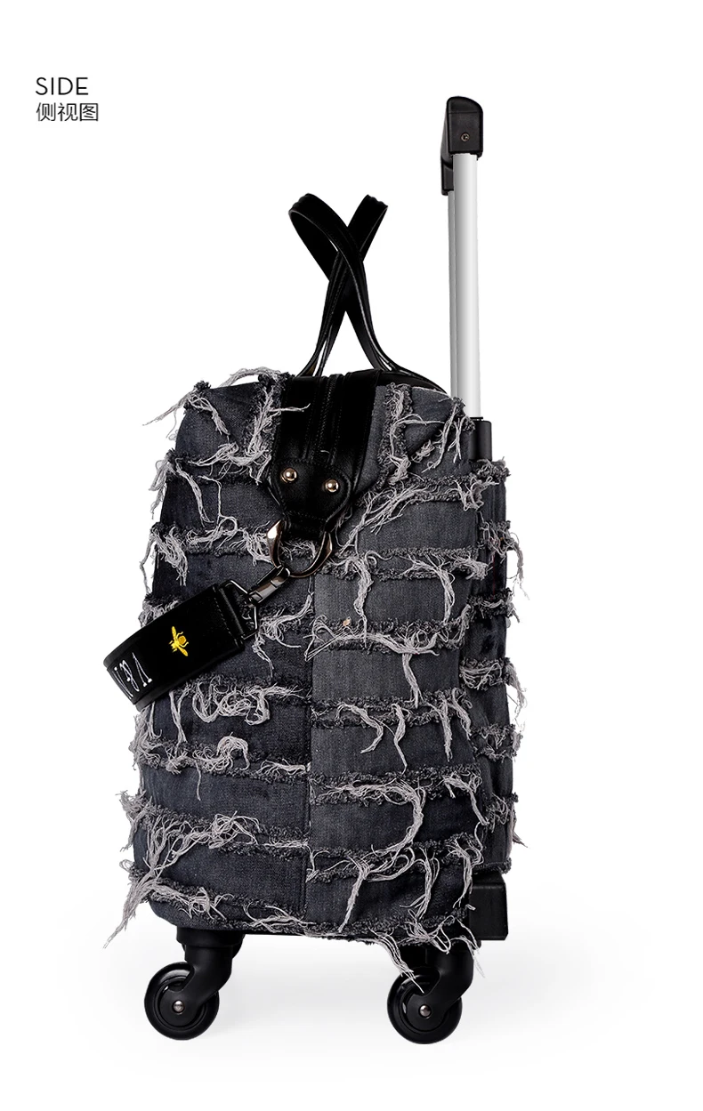 Новые джинсовые чехол для тележки дорожная сумка личности дело тележки женский 18 дюймов корейский багажный набор Мода багажа