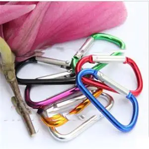 

5Pcs Aluminum Alloy D Shape Carabiner Screw Lock Bottle Hook Buckle Hanging Padlock Key Chain Camping Hiking Wholesale