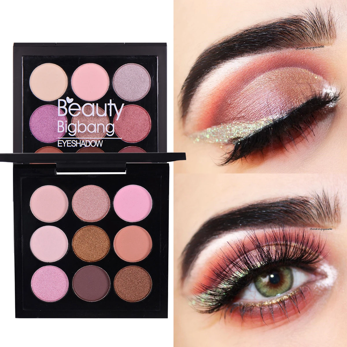 

BEAUTYBIGBANG 9 Colors Shimmer Eyeshadow Pallete Matte Pink Eyeshadow Palette Makeup Smoky Eye Shadow Palette Paleta De Sombra