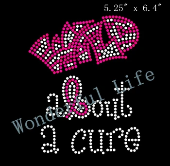 

Wonderful Life wild about a cure fuchasia with white rhinestone transfer hotfix crystal design ribbon for kids design binbing