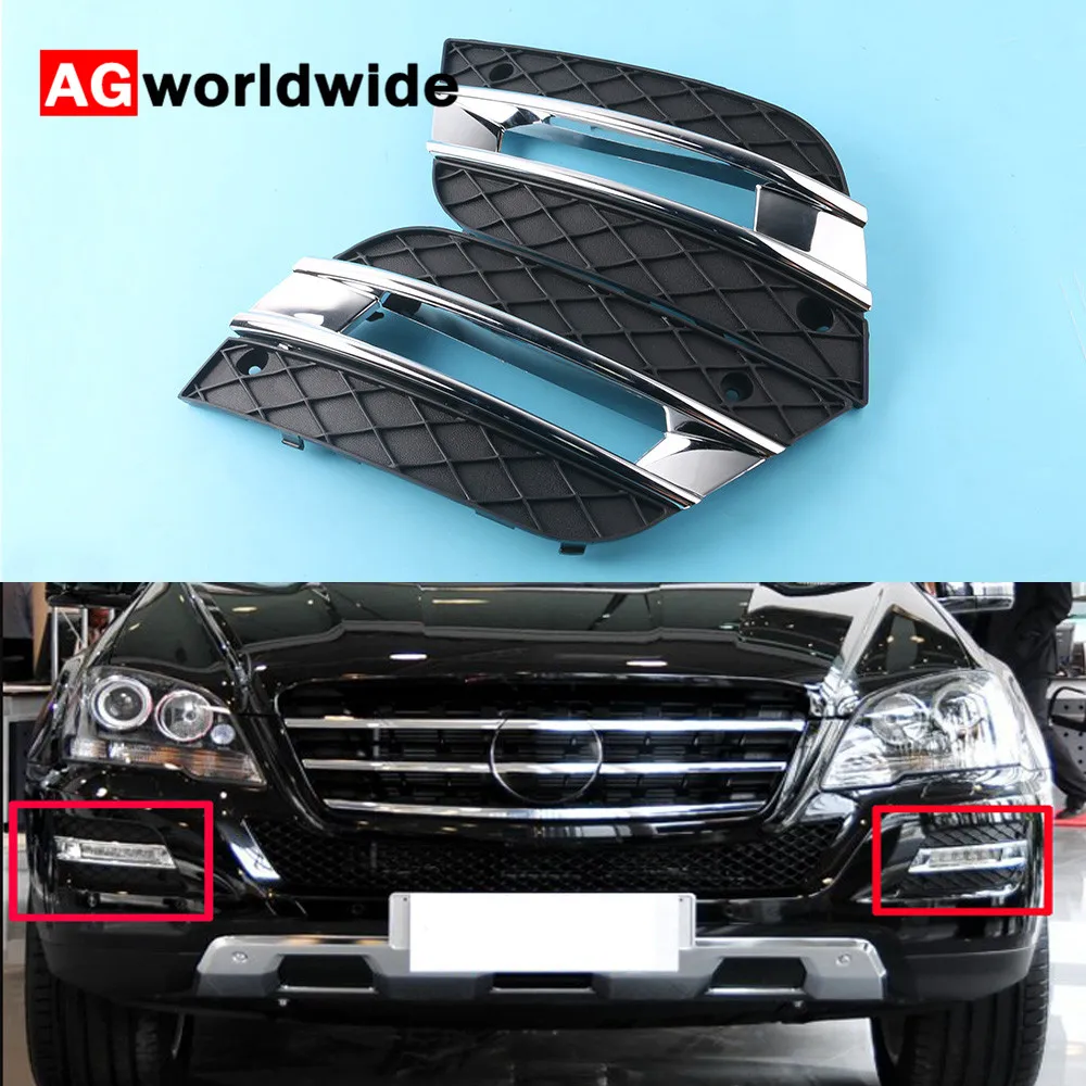 Us 1605 8 Offdrl Light Lamp Cover Front Bumper Grille For Mercedes Benz Ml350 Ml450 2009 2010 2011 1648801924 1648802024 In Bumpers From