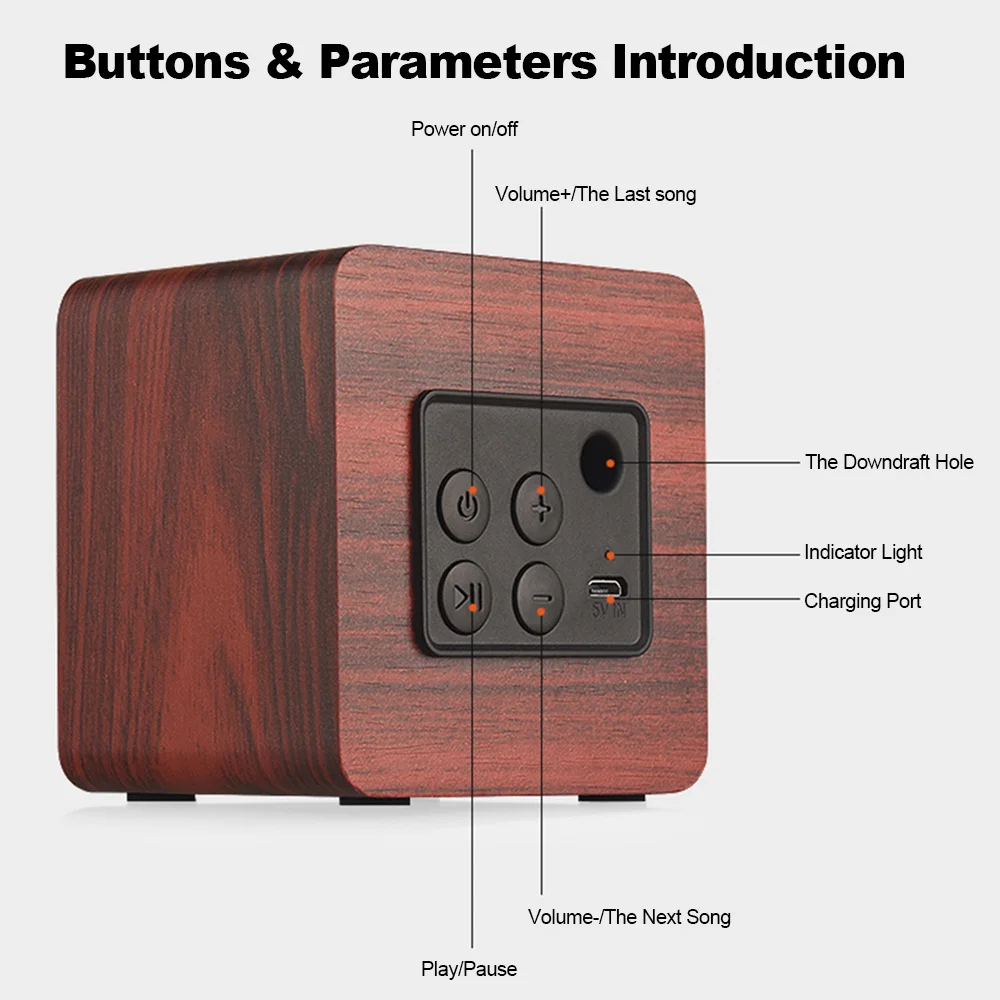 mini wood bluetooth speaker