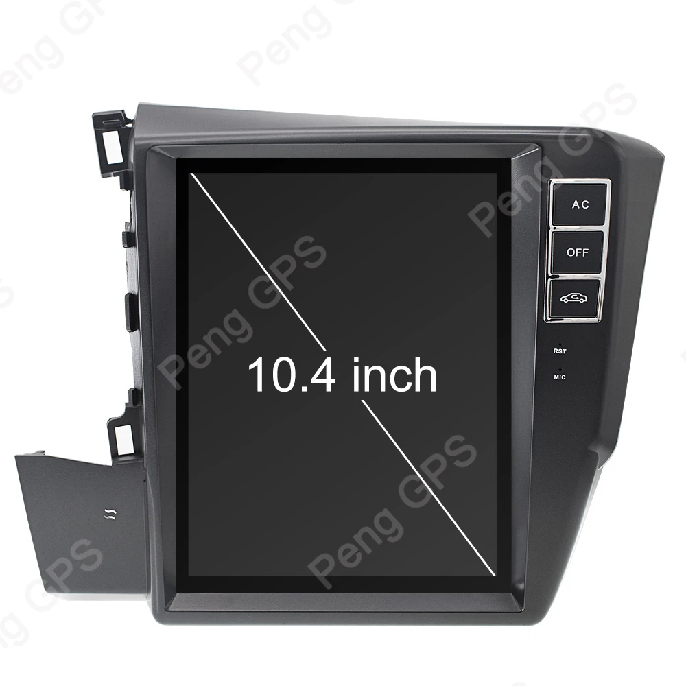 Discount 10.4“ PX-6 Android 8.1 Tesla Radio Car GPS Navigation for Honda Civic 2012-2015 Voice Control 4G+64G 1920*1080 4K Headunit Radio 12