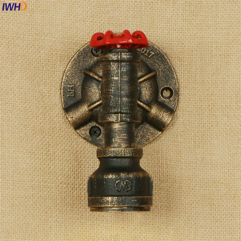 American Iron Water Pipe Lamp LED Valve Deco Wall Sconce Antique Loft Style Industrial Vintage Wall Light Fixtures Lampara