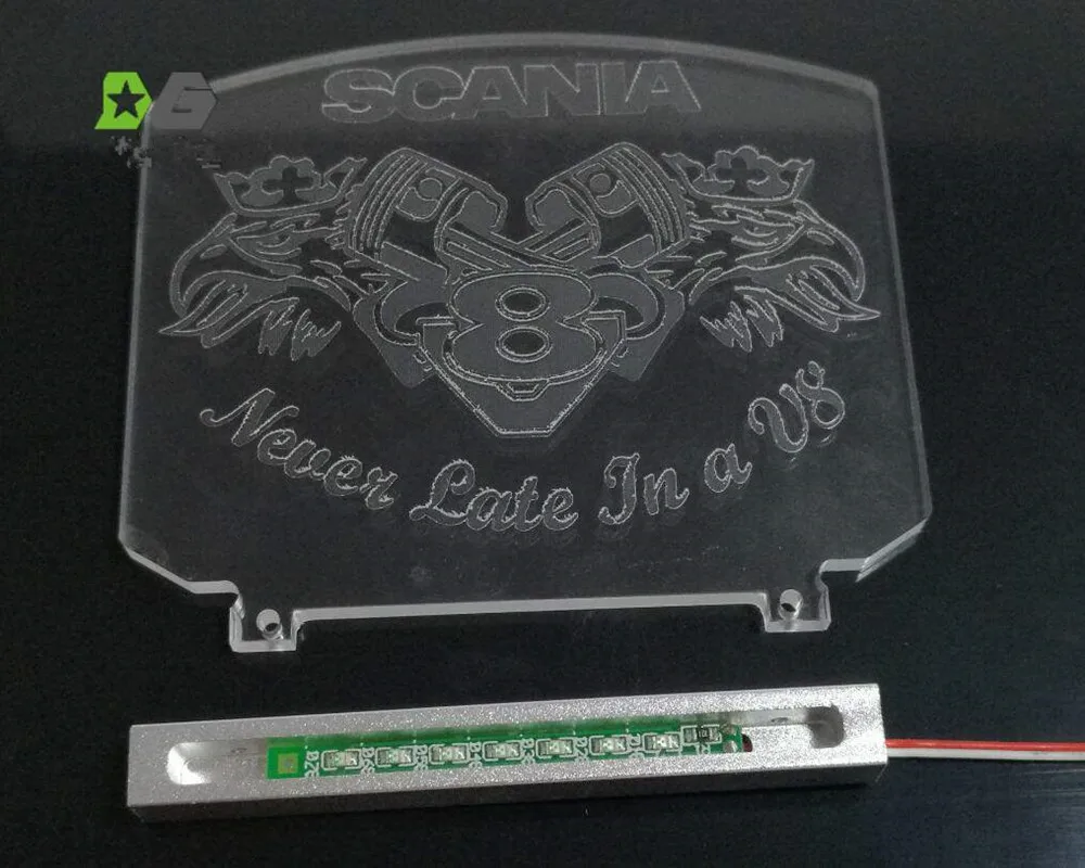 Светодиодный светильник scania truck V8 с логотипом и двойной головкой goshawk для трактора tamiya 1/14th scale rc scania r620 56323 r470