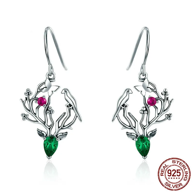 

Veroco-Elk Legend Fine Earrings Drop S925 Silver Women Earrings SCE367