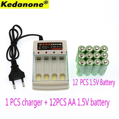 Kedanone Новая батарея AA 3000 1,5 V Quanlity аккумуляторная батарея AA 3000mAh BTY Ni-MH 1,5 V аккумуляторная батарея+ зарядное устройство - Цвет: 12PCS 1 charger