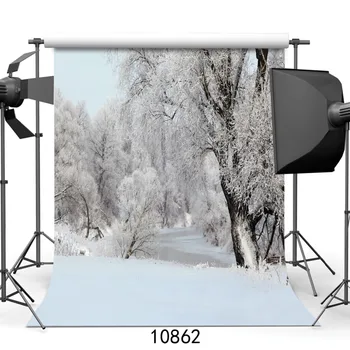

Snowy Covered Forbidden Forest Photographic Backdrops For Children Baby Shower Vinyl Cloth Customized Background Photocall