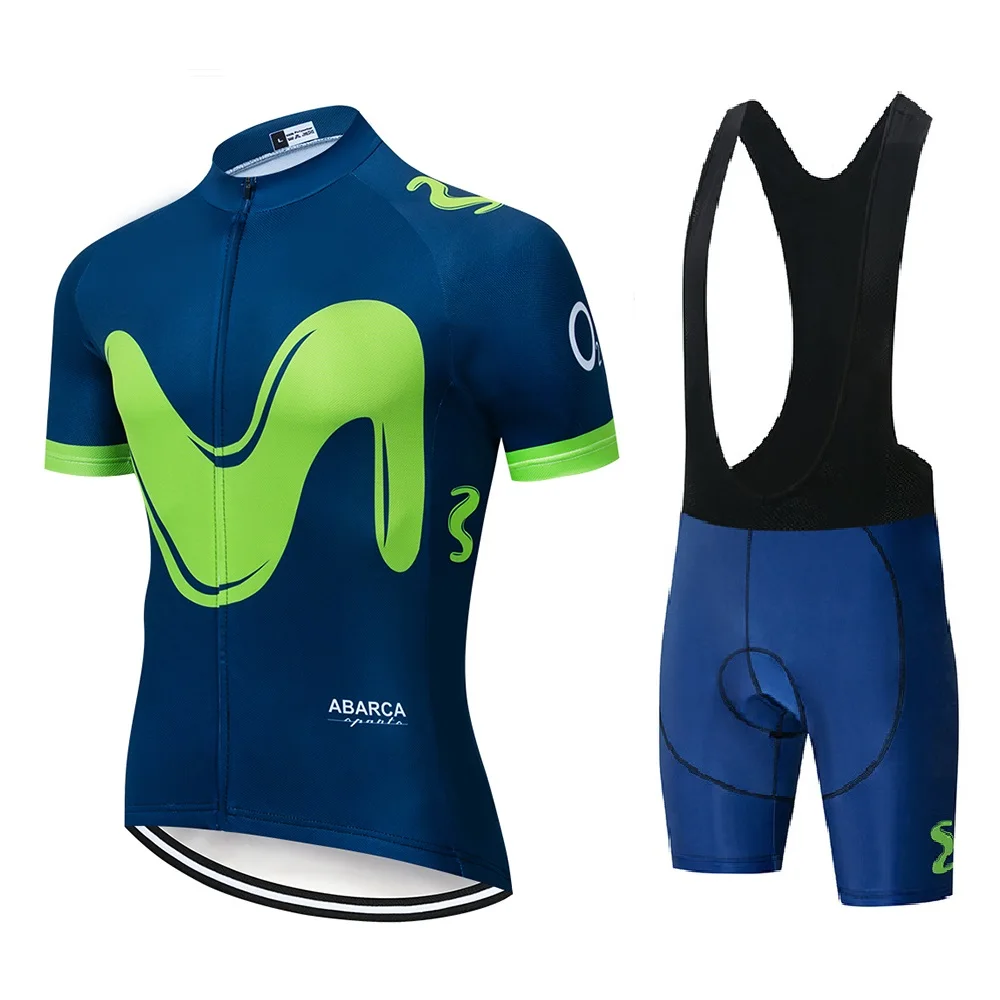 

2019 movistar UCI Color strip Edition TOUR EUROPA team Custom top Bike Shorts Set Quick Dry Rope For Mens Pro Cycling Culotte