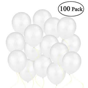 

NUOLUX 100pcs 12 Inch Bright Color Balloons Dot Latex Helium Balloons Baby Kid Toys Latex Metallic Balloons (White)