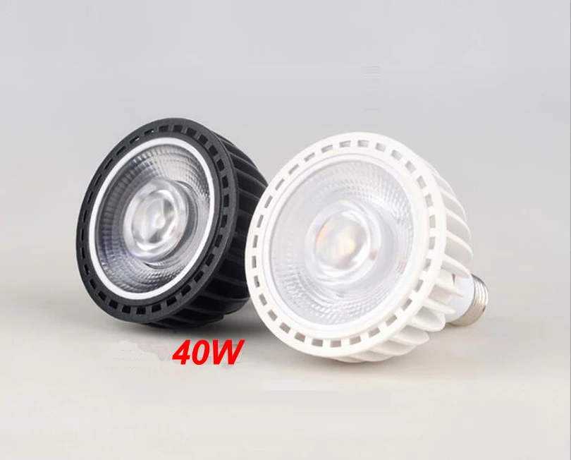 COB Par30 20 Вт 30 40 Par E27 светодиодная лампа AC85 265V WW CW прожекторное освещение|Точечные